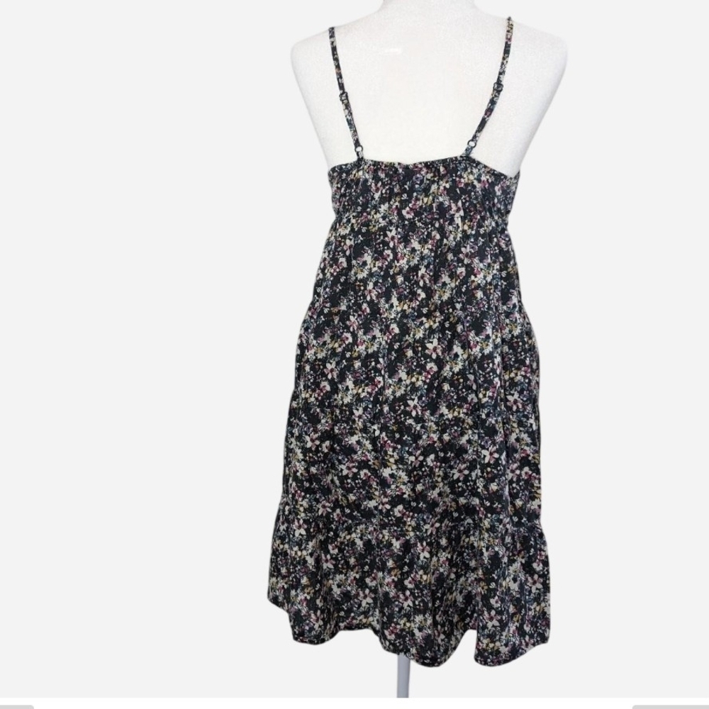 Pre-owned H&M Black Floral Midi Dress - Picture 2 of 5